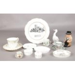 A collection of ceramic's. Royal Doulton 'Winston Churchill' character jug, Noritake cup/saucer',