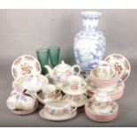 A Collection of Mainly Ceramics. To Include a Comprehensive Staffordshire Chelsea Dinner Service,