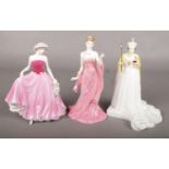 Three Coalport Figures. Includes 'Perfect Rose' (CW509), 'Mistique' (CW539) and Queen Elizabeth II