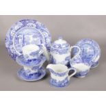A Quantity of Modern Spode Blue and White Ceramics. Includes Teapot, Cups and Saucers and Side