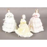 Three Royal Doulton Ceramic Figures. Includes 'Ninette' (H.N 2379), 'Red Red Rose' (H.N 3994),