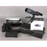 A Collection of Photographic Instruments. To include a Tasco 3700 Spotting Scope with tripod stand