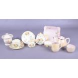 A small selection of named miniature ceramics. To include a Crown Staffordshire part tea set,