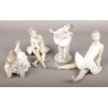 Four Nao by Lladro Ballerina Figures.