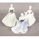 Three Royal Worcester Figures. Includes 'Keepsake' (Limited Edition 2245/12500), 'Diana' (H.N