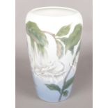 A Large Royal Copenhagen Vase with 'Angel's Trumpet' decoration. Still with Original Box.