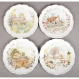 A Set of Four Royal Albert 'Seasons' Plates from the Cottage Garden Series (1984)