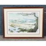 K. Melling, framed signed print "Pendleside in Winter"