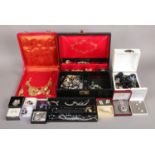 A Large Assortment of Costume Jewellery. To include a Cantilever Jewellery Box and Contents,