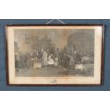 A Large Framed Engraving of 'The Rent Day'. H: 62cm, W: 37cm.