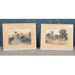 Arthur Hickman (20th Century), two framed water colours. signed and dated.