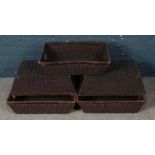 A Set of Five Rectangular Wicker Baskets