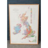 A framed Geological Map of the British Islands. 5th Edition 1969. 66.5cm x 93.5 cm.