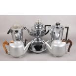 A Selection of Chrome Art Deco Coffee Pots, to include examples from Picquot and Bullpit & Sons.