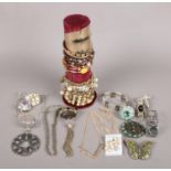 A Quantity of Costume Jewellery. To include Bangles, Necklace and Rings.