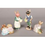 Four Beswick Beatrix Potter figures. Including Gardener Rabbit, Mrs Rabbit Baking, Hunca Munca, etc.