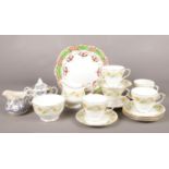An assortment of miscellaneous ceramic's. Duchess 'greensleeves' part tea set- cups/saucers, milk