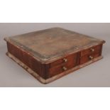 A small figured mahogany specimen chest. With four small drawers to one side and one large to the