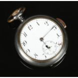 An early 20th century gun metal repeater pocket watch. Runs and chimes. Damage to enamel. Some