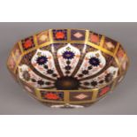 A Royal Crown Derby octagonal bowl in the Old Imari pattern. (21cm x 8.5cm) Good condition. First