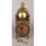 A Davall brass lantern clock commemorating King George VI, 1937. Chiming on the hour. With