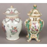 Two 19th century Samson vases. One a pot pourri vase after Chelsea, the other a lidded vase after
