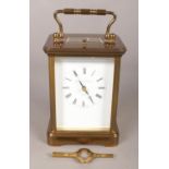 A brass cased Matthew Norman repeater carriage clock. Chiming on a coiled gong. Working. No chips or