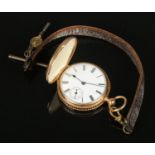 A Waltham 18ct gold full hunter pocket watch. With Roman numeral markers and subsidiary seconds.
