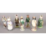 Seven Beswick figures comprising of: Huntsman Fox, Gentleman Pig, The Lady Pig, Hiker Badger, Mrs