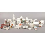 A collection of assorted crested ware. Arcadian, W.H. Goss, Devonia art etc.