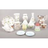 A collection of miscellaneous ceramic's. Wedgwood 'Wild Strawberry' vase & dish, Mason's '