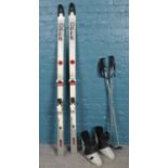 A collection of Skiing equipment. A set of Rossignol open XP-33 ski's, with case, poles. To