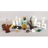 Avon Pressed glass novelty perfume/aftershave bottles. To include pheasant, car, battery and