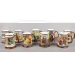 A collection of Beswick Royal Doulton tankards. (9)