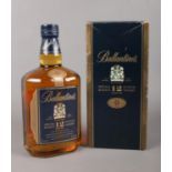 A boxed bottle of 12 year old Ballantine's Special Reserve Scotch Whisky. 1 Litre, 43% vol.