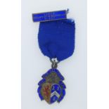 MASONIC INTEREST, Lodge 'Heart of Midlothian No 832' pin medal with blue ribbon
