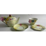 VINTAGE FLORAL PARAGON one cup and saucer and matching teapot set and teapot saucer in ‘SAFFRON'