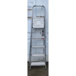 An ABRU branded set of 4 step HANDY household aluminium ladders