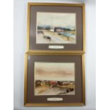 Two prints by HUGH BRANDON-COX of 'The Still Farm' and 'The Old Water Mill' frame size 37 x 33cm