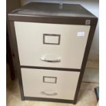 A two drawer filing cabinet ( no key but easy to buy the barrel and new key from the internet