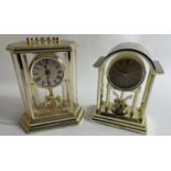 Two carriage clocks with pendulums each approx 20cm