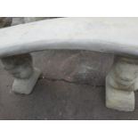 Curve topped garden bench with squirrel base