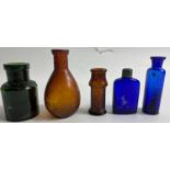 VINTAGE GLASS BOTTLES to include VALENTINE'S MEAT JUICE, INECTO hair dye (stopper still inside the