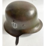 WWll SS Single Decal Heer(Army) Helmet M40 stamped to inner rim, stamped No 1937(as per pic) with