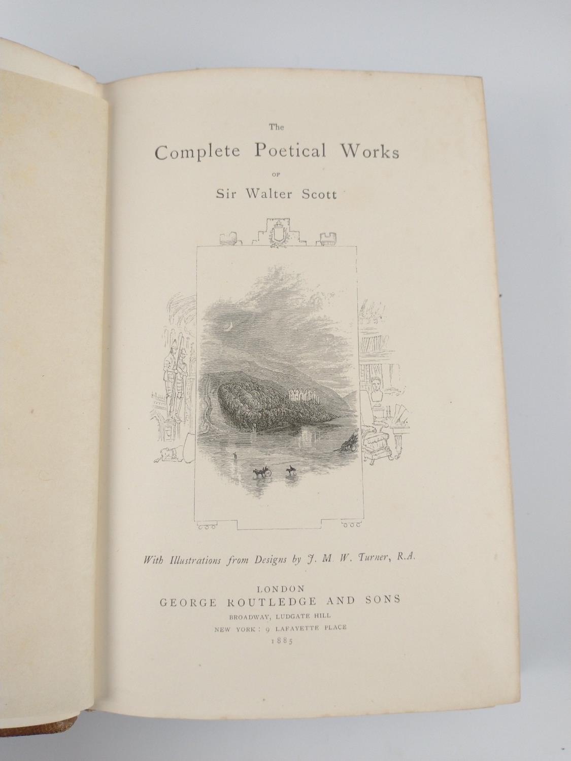 SCOTTS POETICAL WORKS book c1885 printed by George Routledge & Sons London - A NICE EDITION TO