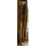 SUPER QUALITY! A large brass dual effect tall uplighter with reading light also.