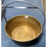 An antique SOLID brass jeely pan diameter 35cm