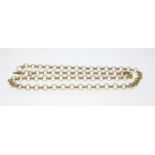 A 375 stamped yellow gold link chain weight 18.7g approx 44cm in length