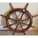 AHOY THERE!! A decorative top quality SHIPS WHEEL in beautiful wood 3ft diameter approx