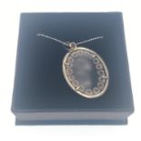 800 Stamped Silver Millifeori style pendant with a 925 Stamped Silver Chain [pendant 3cm ] drop